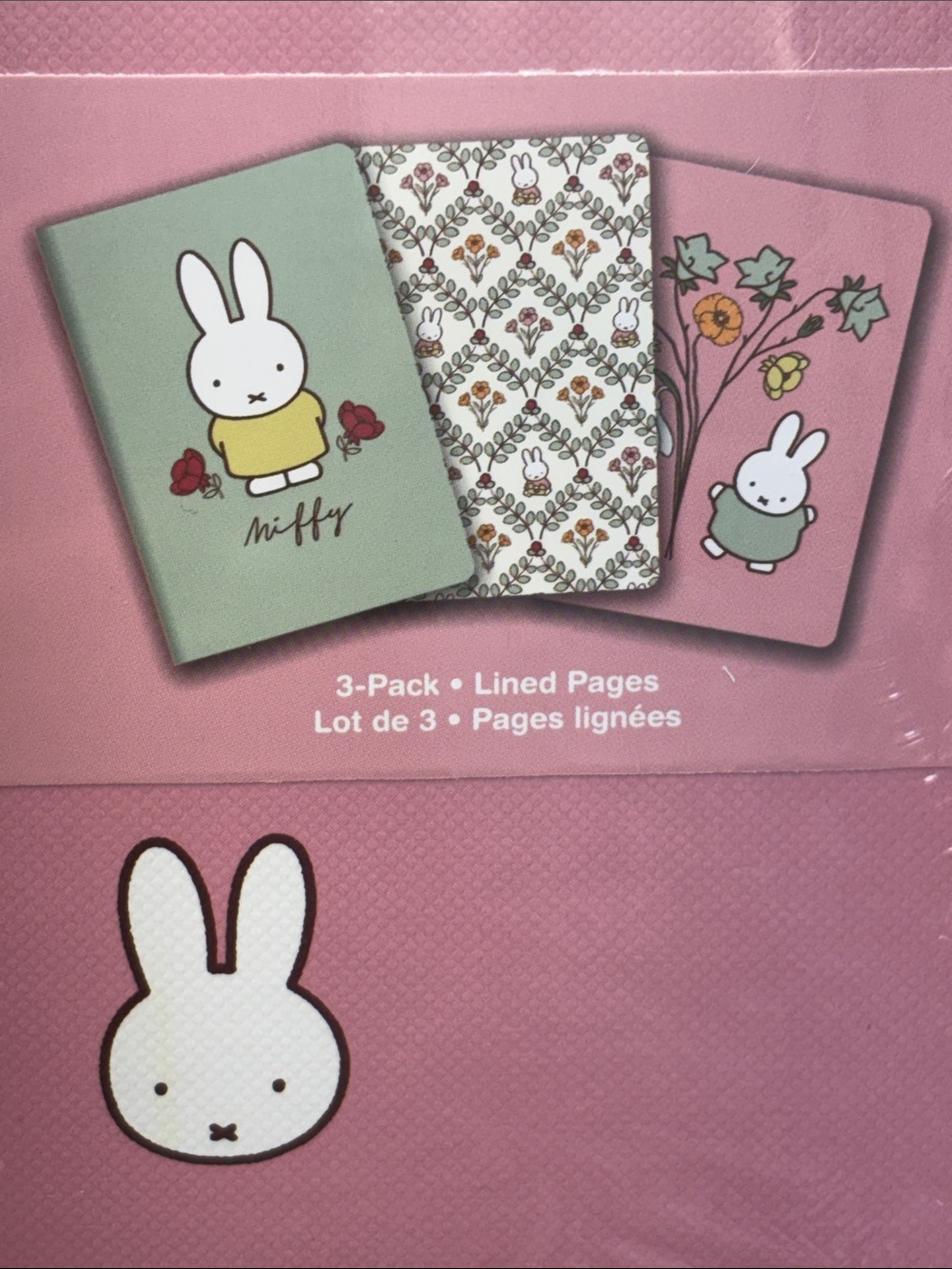 miffy 3-Pack Lined Notebooks in Pink & Sage Green